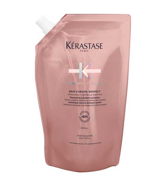 Levně Kérastase Chroma Absolu Bain Chroma Respect Refill Pouch Šampon pro barvené vlasy (náplň) 500 ml