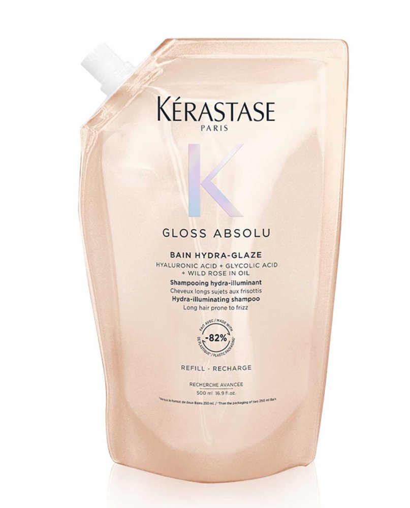 Levně Kérastase Gloss Absolu Bain Hydra-Glaze hydratačně-rozjasňující šampon proti krepovatění vlasů 500 ml náplň