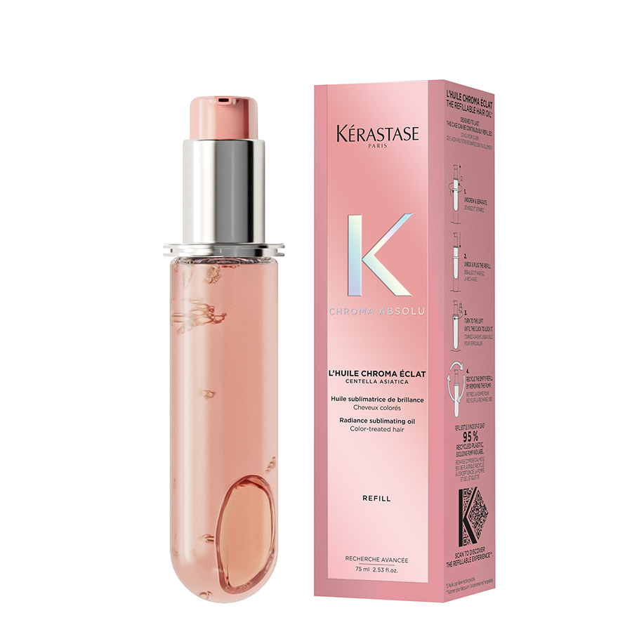 Levně Kérastase Chroma Absolu L'huile Chroma Éclat Refill olej pro lesk a vůni barvených vlasů (náplň) 75 ml