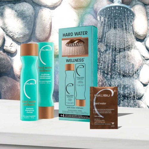 Malibu C Hard Water Wellness Collection šampón 266 ml + kondicionér 266 ml + wellness sáčky 4 ks darčeková sada
