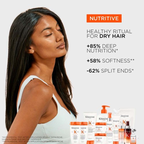 Kérastase Nutritive sada pre suché vlasy – šampón Bain Satin 250 ml + kondicionér Lait Vital 200 ml + termoochranné mlieko Nectar Thermique 50 ml