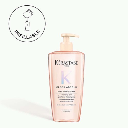 Kérastase Gloss Absolu Bain Hydra-Glaze hydratačně-rozjasňující šampon proti krepovatění vlasů 500 ml