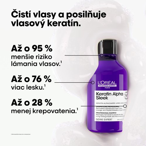 L’Oréal Professionnel Keratin Alpha Sleek šampon proti krepatění 300 ml