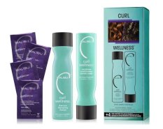 Malibu C Curl Wellness Collection Geschenkset – Shampoo 266 ml + Conditioner 266 ml + 4× Wellness-Sachet