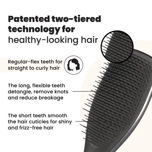 Tangle Teezer The Ultimate Detangler Chrome Midnight Silver – kefa na rozčesávanie mokrých vlasov bez ťahania