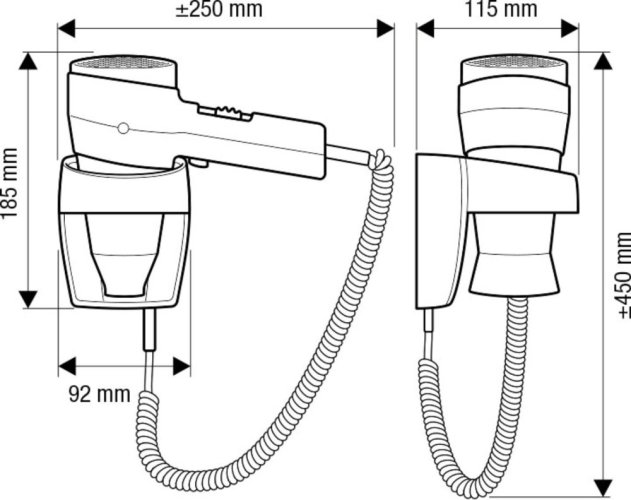 Valera Action Super Plus 1600 White – nástěnný fén 1600 W