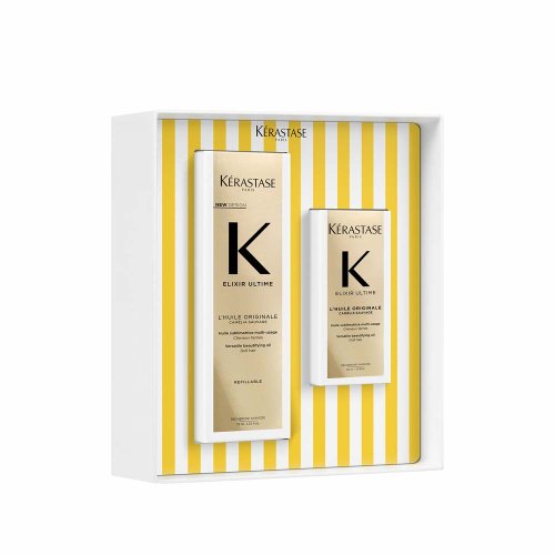 Kérastase Elixir Ultime Duo sada L'Huile Orginale Refillable doplniteľný univerzálny skrášľujúci olej 75 ml + olej 30 ml