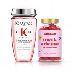Set Kérastase Genesis Bain Hydra-Fortifiant posilňujúci šampón 250ml + Bloom Robbins LOVE is in the HAIR Healthy hair gummies gumíky pre výživu vlasov 60 ks