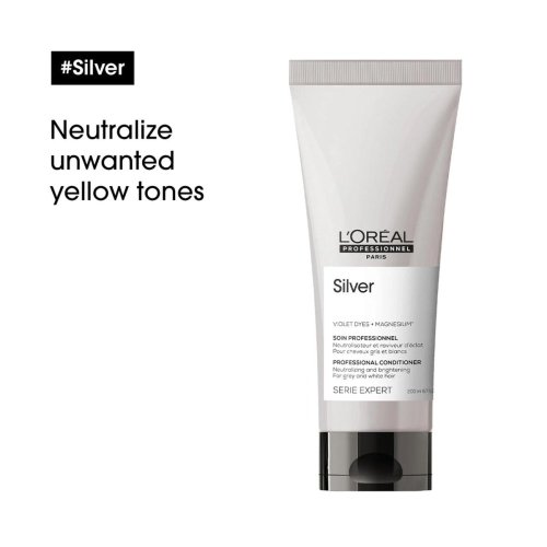 L’Oréal Professionnel Serie Expert Silver Pflege 200 ml – neutralisierender Conditioner für blondes & graues Haar