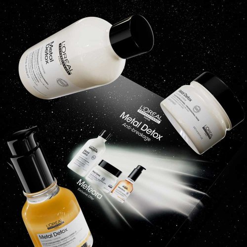 L'Oréal Professionnel Metal Detox darčeková sada pre poškodené vlasy šampón 300 ml + maska 250 ml + olej 50 ml