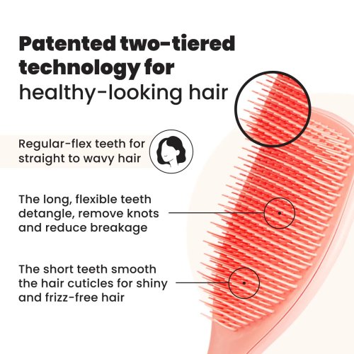 Tangle Teezer PAP The Ultimate Detangler Peach Glow – profesionálna kefa na mokré vlasy bez ťahania a lámania