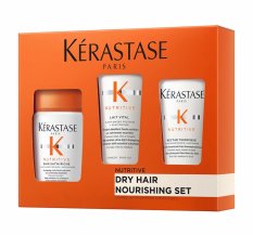 Kérastase Nutritive Discovery Set für trockenes Haar – Shampoo Bain Satin Riche 80 ml + Conditioner Lait Vital 75 ml + Milch Nectar Thermique 50 ml