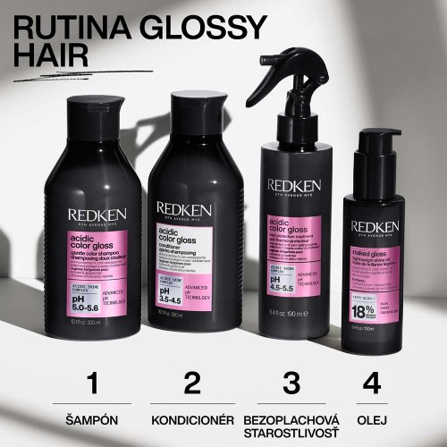 Redken Acidic Color Gloss Naked Gloss Lightweight Shine Oil – Lehký Olej pro Lesk a Ochranu Barvených Vlasů 100 ml