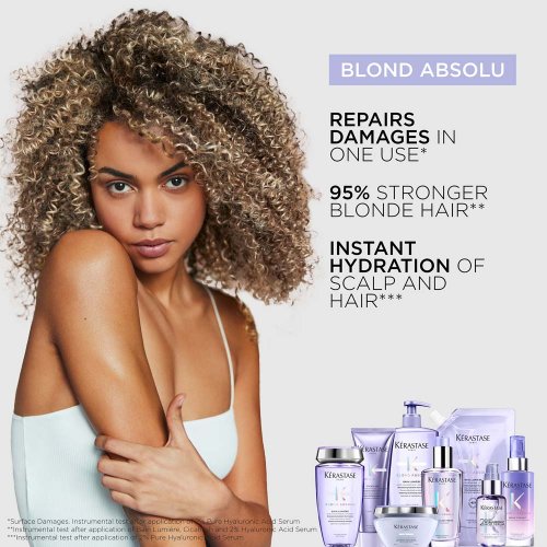 Kérastase Blond Absolu Discovery Set für blondes Haar – Shampoo Bain Lumière 80 ml + Pflege Cicaflash 75 ml + Serum Cicaplasme 45 ml
