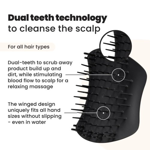 Tangle Teezer Scalp Brush Black – exfoliačná a masážna kefa na pokožku hlavy