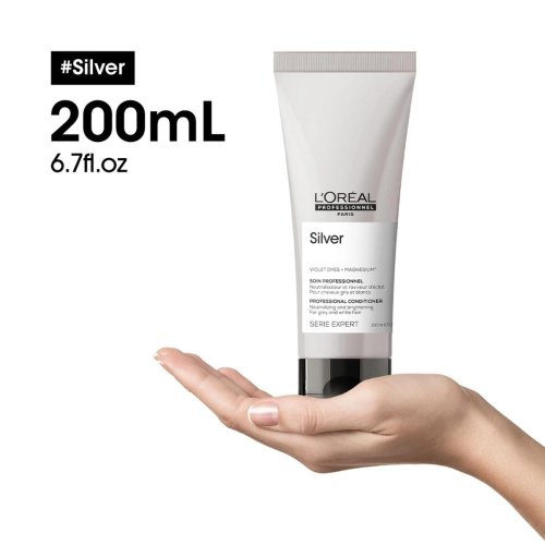 L’Oréal Professionnel Serie Expert Silver Pflege 200 ml – neutralisierender Conditioner für blondes & graues Haar