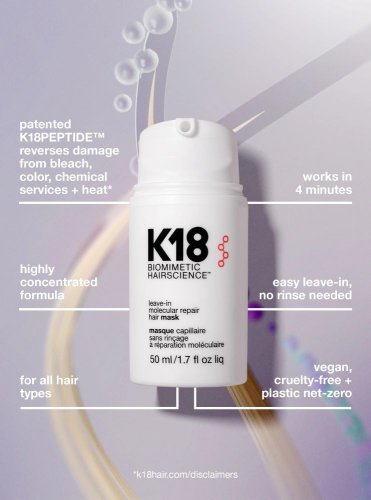 K18 Hair Molecular Repair Leave-in Mask bezoplachová maska ​​na vlasy 50 ml