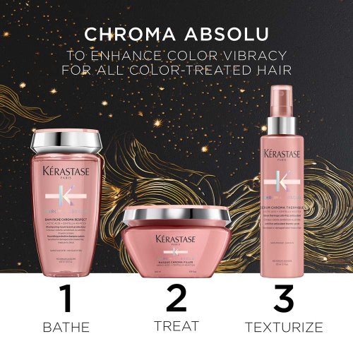 Kerastase Chroma Absolu darčeková sada na farbené vlasy Bain Chroma Riche 250 ml + maska 200 ml + sérum 150 ml