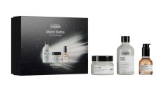L'Oréal Professionnel Metal Detox Geschenkset für strapaziertes Haar Shampoo 300 ml + Maske 250 ml + Öl 50 ml