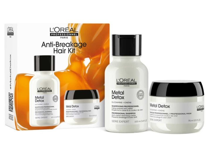 L'Oréal Professionnel Metal Detox Detox Mini Duo Kit für geschädigtes Haar Shampoo 100 ml + Maske 75 ml