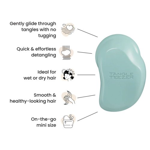 Tangle Teezer Original Mini Teal and Rosebud – detská mini kefa na mokré aj suché vlasy bez ťahania