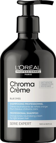 L’Oréal Professionnel Chroma Crème Blue Shampoo 500 ml – Shampoo zur Neutralisation von Orangestichen
