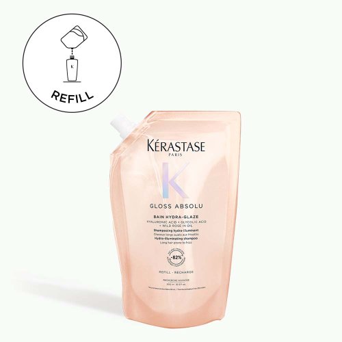 Kérastase Gloss Absolu Bain Hydra-Glaze hydratačně-rozjasňující šampon proti krepovatění vlasů 500 ml náplň
