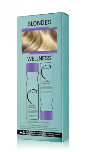 Malibu C Blondes Enhancing Collection Shampoo 266 ml + Conditioner 266 ml + Wellness-Beutel 4 Stk. Geschenkset