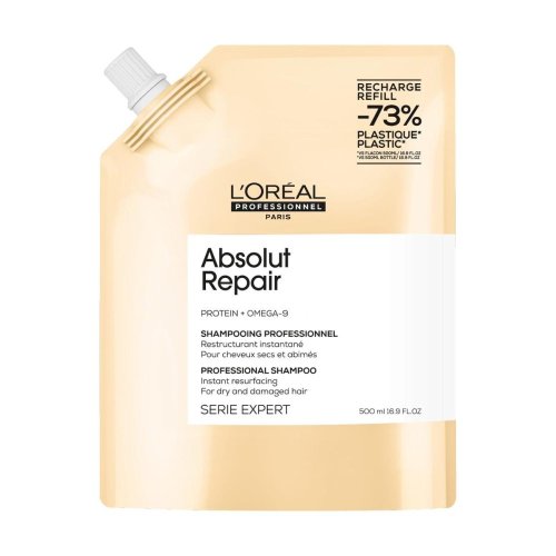 L’Oréal Professionnel Serie Expert Absolut Repair Shampoo Refill 500 ml – Nachfüllpack reparierendes Shampoo für geschädigtes Haar