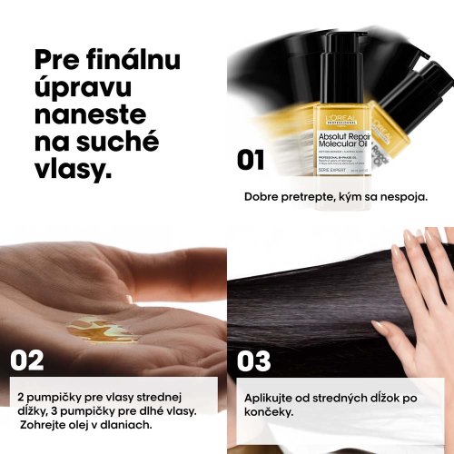 L’Oréal Professionnel Absolut Repair Molecular Dual Oil 30 ml – regenerační dvoufázový olej pro poškozené vlasy