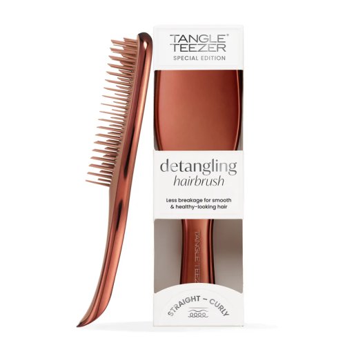 Tangle Teezer The Ultimate Detangler Chrome Chocolate Bronze – professionelle Bürste für nasses Haar ohne Ziepen und Haarbruch