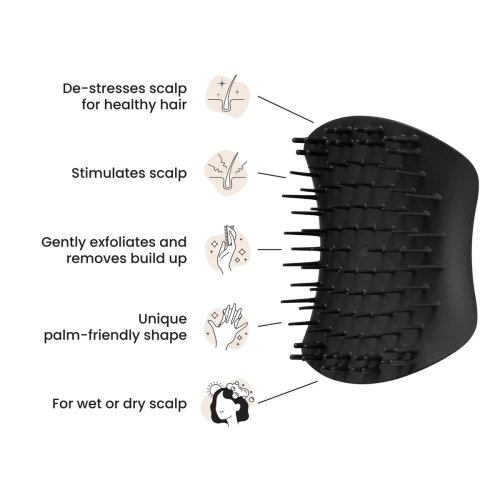 Tangle Teezer Scalp Brush Black – exfoliačná a masážna kefa na pokožku hlavy