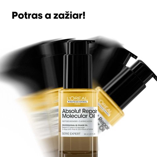 L’Oréal Professionnel Absolut Repair Molecular Dual Oil 30 ml – regenerační dvoufázový olej pro poškozené vlasy