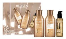 Redken All Soft darčeková sada pre suché a krehké vlasy – šampón 300 ml + kondicionér 300 ml + olej Argan-6 100 ml
