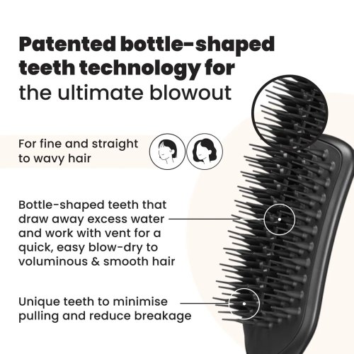 Tangle Teezer The Ultimate Blow Dry Black – fénovací kartáč pro objem, lesk a rychlé sušení