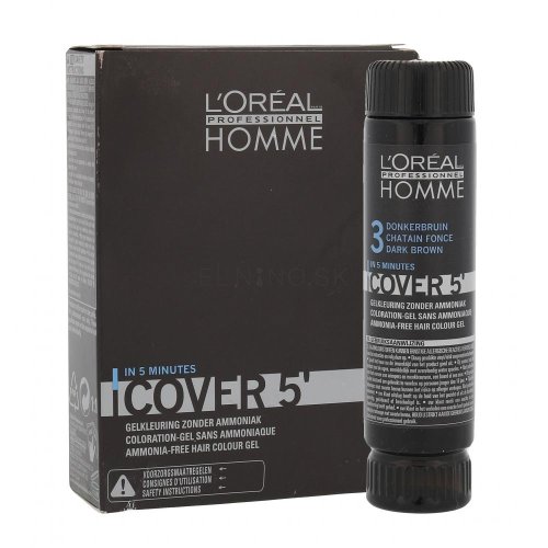 LOREAL Homme Cover 5 Farba na vlasy pre mužov 3x50 ml odtieň 3 Dark Brown