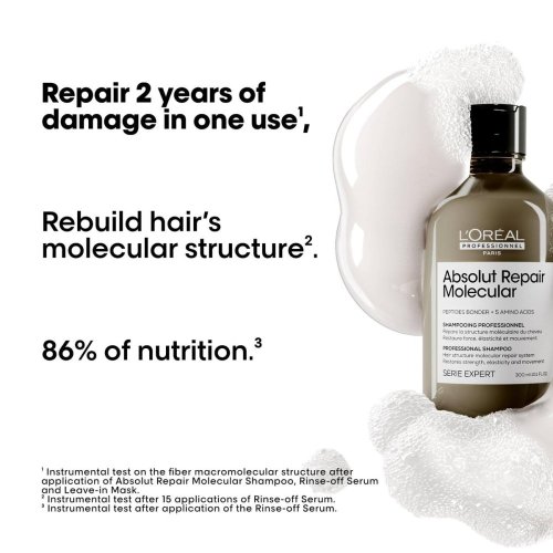 L'Oréal Professionnel Absolut Repair Molecular Shampoo 300 ml – reparierendes Shampoo für geschädigtes Haar