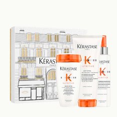 Kérastase Nutritive dárková sada Bain Satin 250 ml + kondicionér 200 ml + termoochranný sprej 150 ml