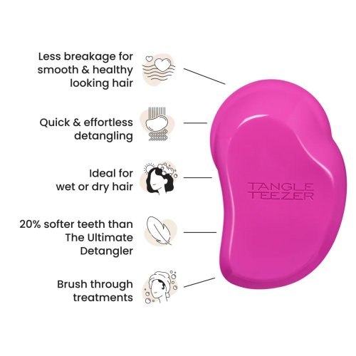 Tangle Teezer Fine & Fragile Berry Bright – kartáč na jemné a křehké vlasy bez tahání