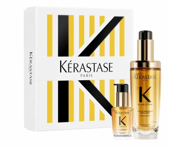 Kérastase Elixir Ultime Duo sada L'Huile Orginale Refillable doplniteľný univerzálny skrášľujúci olej 75 ml + olej 30 ml