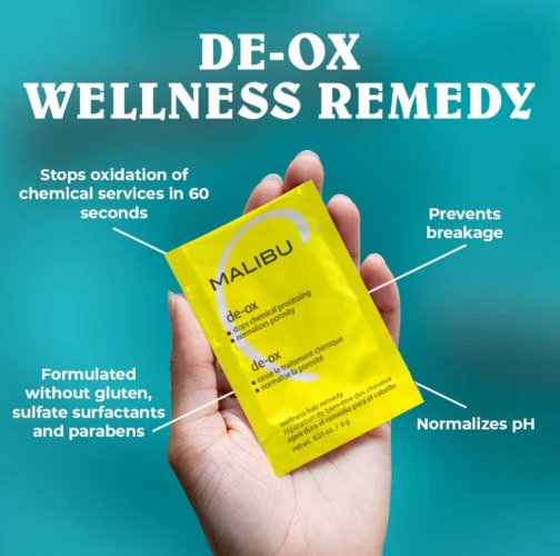 Malibu C De-Ox – Zastavuje účinok chemických procesov a obnovuje rovnováhu vlasov, BOX 12 x 6 g