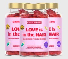 Bloom Robbins LOVE is in the HAIR Hair gummies for new mommies gumíky pro výživu vlasů pro maminky 3x60 ks