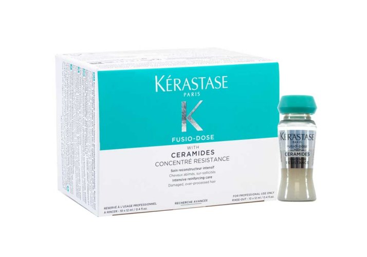 Kérastase Fusio-Dose Concentre Résistance – profesionální obnovující koncentrát pro oslabené a poškozené délky 10 x 12 ml
