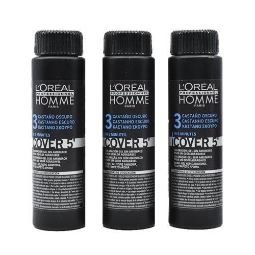 LOREAL Homme Cover 5 Farba na vlasy pre mužov 3x50 ml odtieň 3 Dark Brown