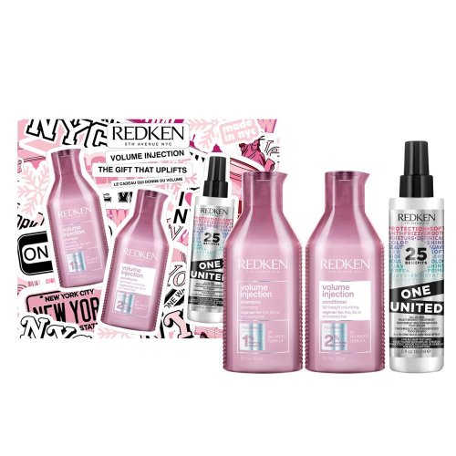 Redken Volume Geschenkset für feines Haar Volumenshampoo 300 ml + Conditioner 300 ml + Multifunktionspflege One United 150 ml