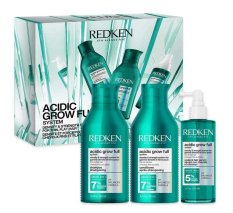 Redken Acidic Grow Full System – sada pre plnší vzhľad jemných vlasov, šampón 300 ml + kondicionér 300 ml + sérum na pokožku hlavy 100 ml