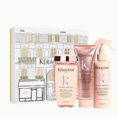 Kérastase Gloss Absolu – Darčeková sada pre žiarivý lesk vlasov (Šampón 250 ml + Kondicionér 250 ml + Mlieko 150 ml)