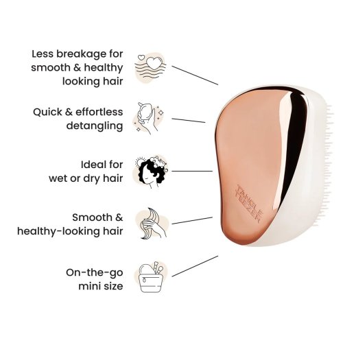 Tangle Teezer Compact Styler Ivory Rose Gold – cestovní kartáč na úpravu vlasů bez tahání