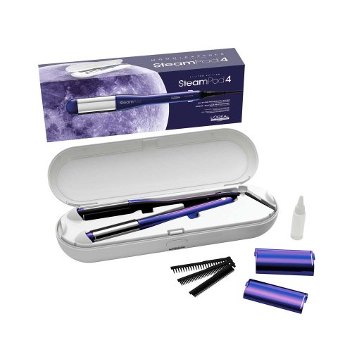 L’Oréal Professionnel SteamPod 4 Moon Capsule profesionální multifunkční parní žehlička na vlasy + pouzdro Limitovaná edice