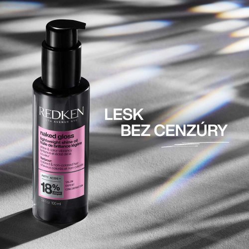 Redken Naked Gloss – lehký vlasový olej pro zářivý lesk, hydrataci a ochranu barvy 100 ml